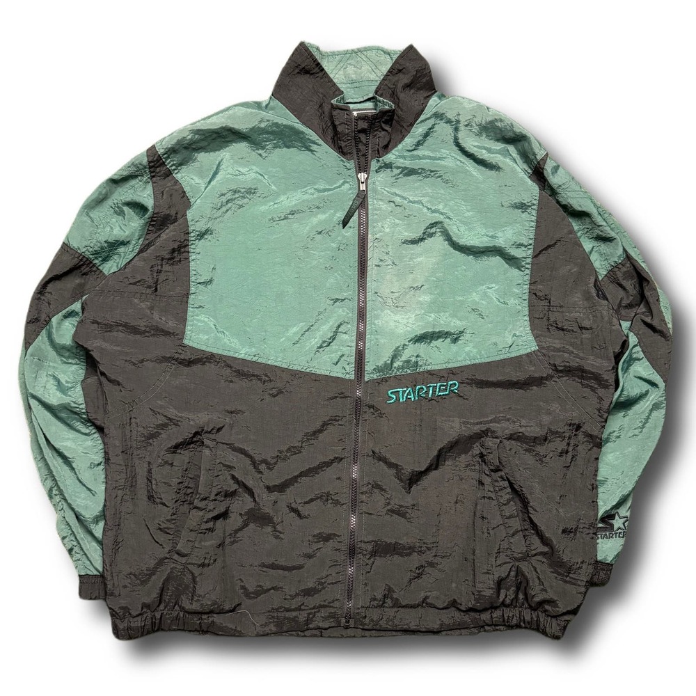 Starter Athletics Y2K Vintage Pine Green Black Windbreaker